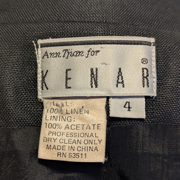 Kenar Black Linen Military Style Blazer with Gold Buttons - Picture 6 of 6